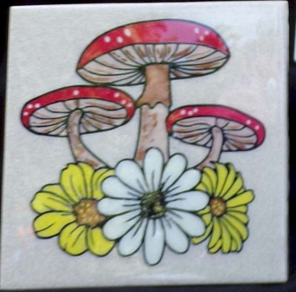 Red Mushroom Trivet 6 x 6